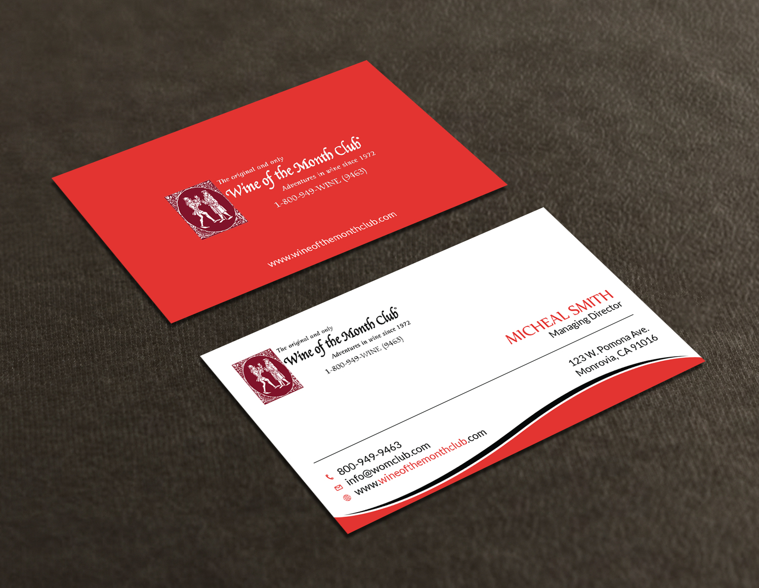 Business Card Design by Tripti Ranjan Gain for Wine of the Month Club | Design #17824226