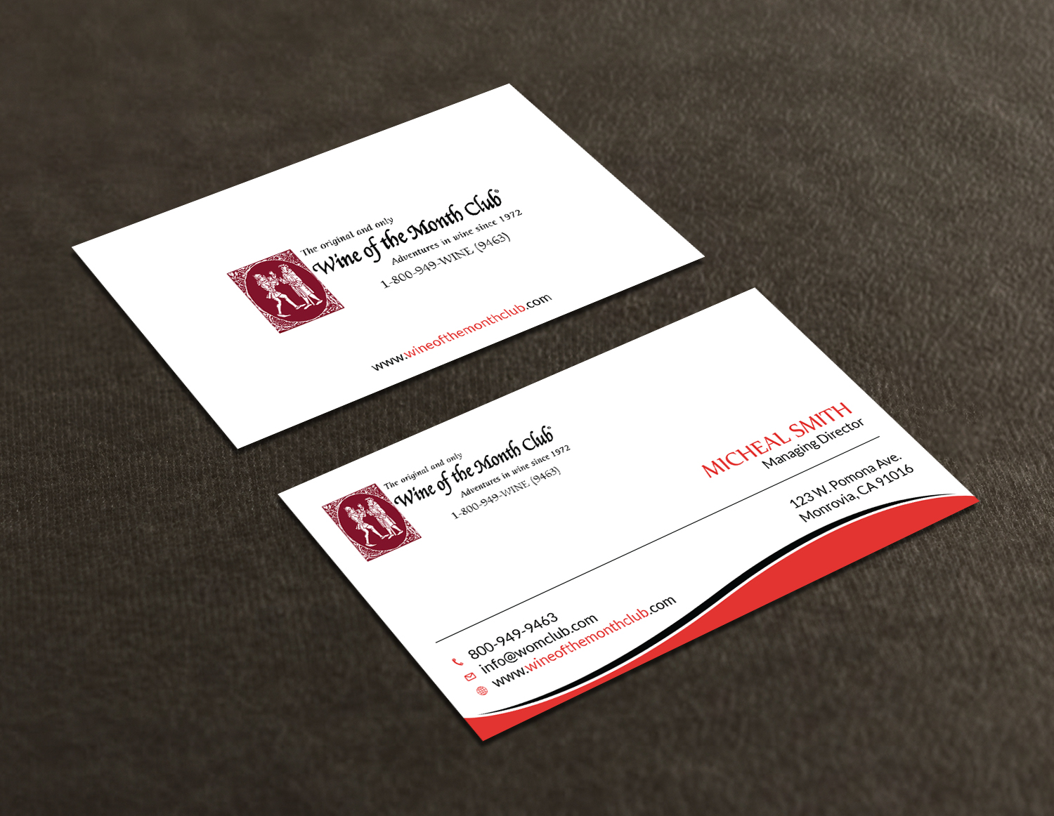 Business Card Design by Tripti Ranjan Gain for Wine of the Month Club | Design #17824227