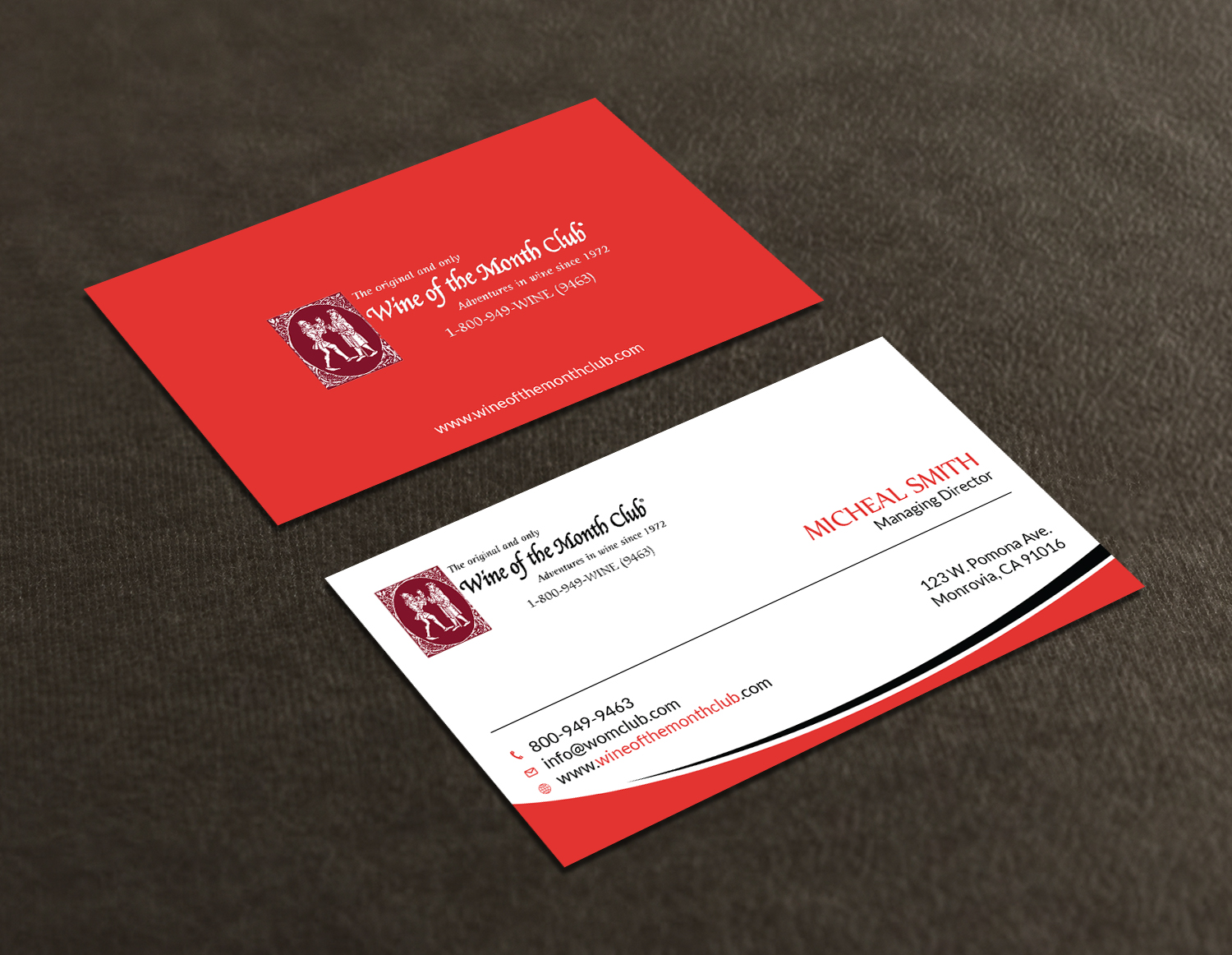 Business Card Design by Tripti Ranjan Gain for Wine of the Month Club | Design #17824228