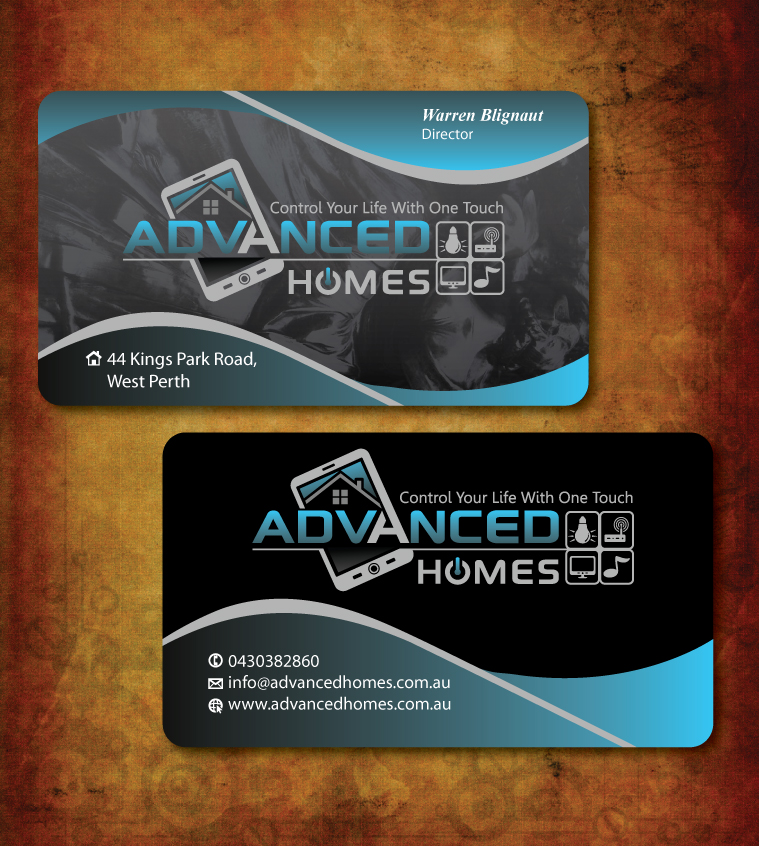 Business Card Design by visual arts for Advanced Homes Pty Ltd | Design #655547