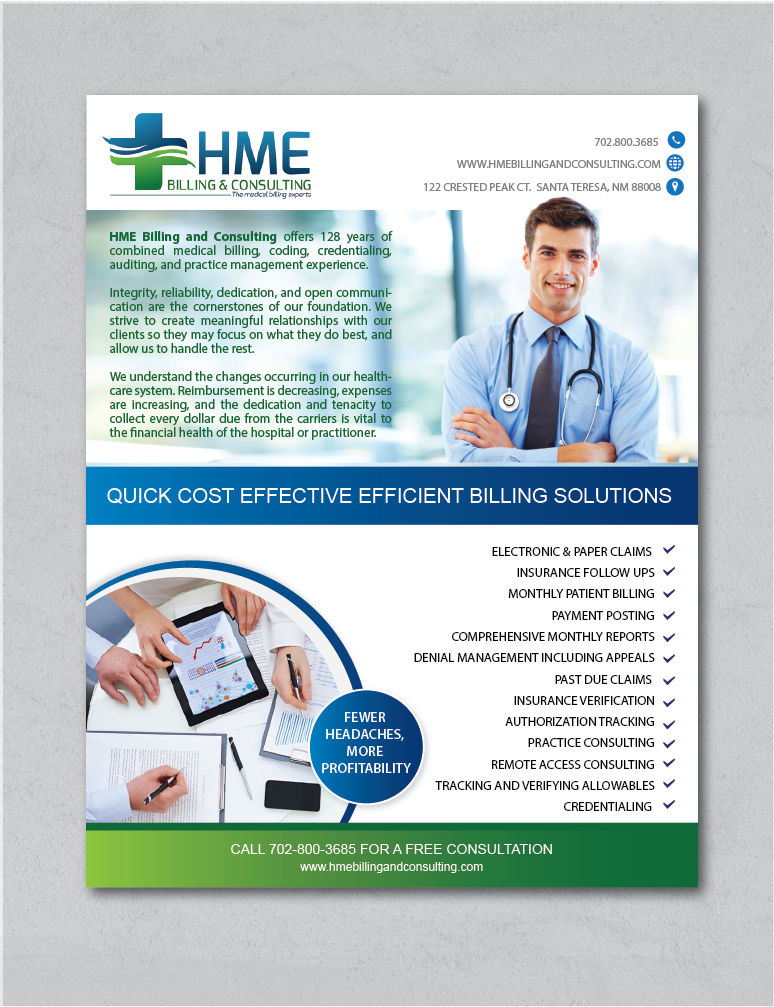 Flyer Design by alex989 for HME Billing and Consulting | Design #17799552