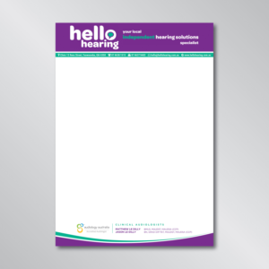 Hello Hearing Letterhead redesign project