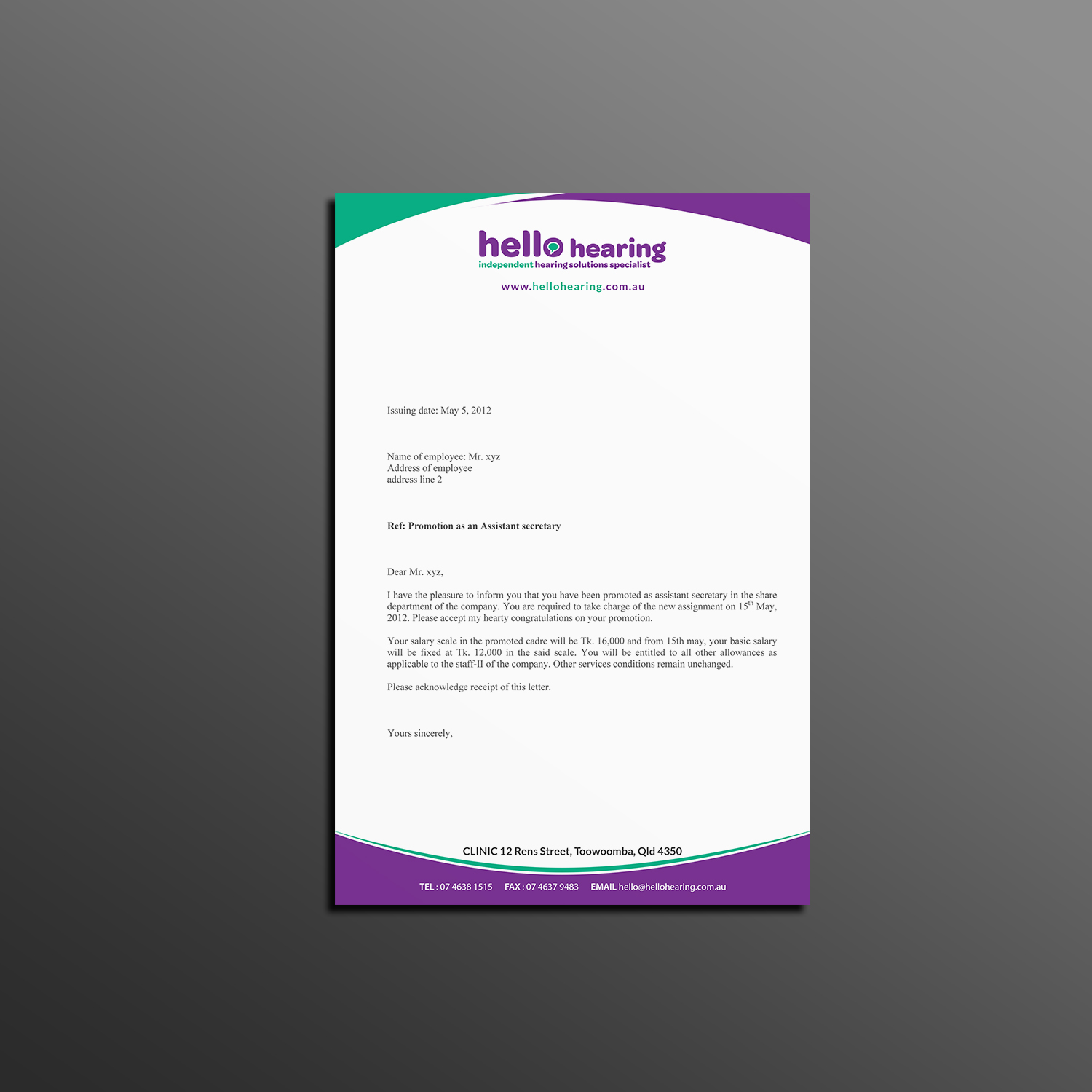 Letterhead Design by Creations Box 2015 for this project | Design #17804680