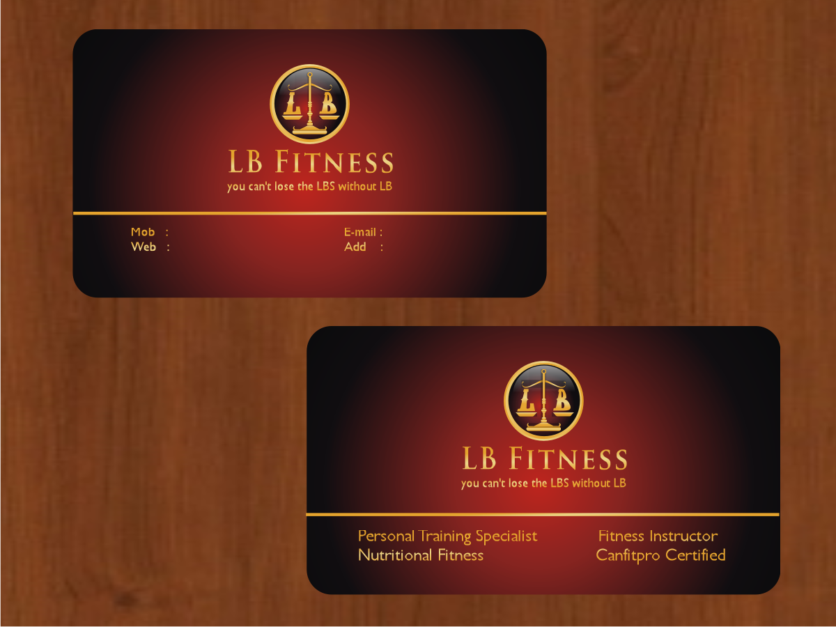 Business Card Design by Blueberry for LB Fitness | Design #2779267