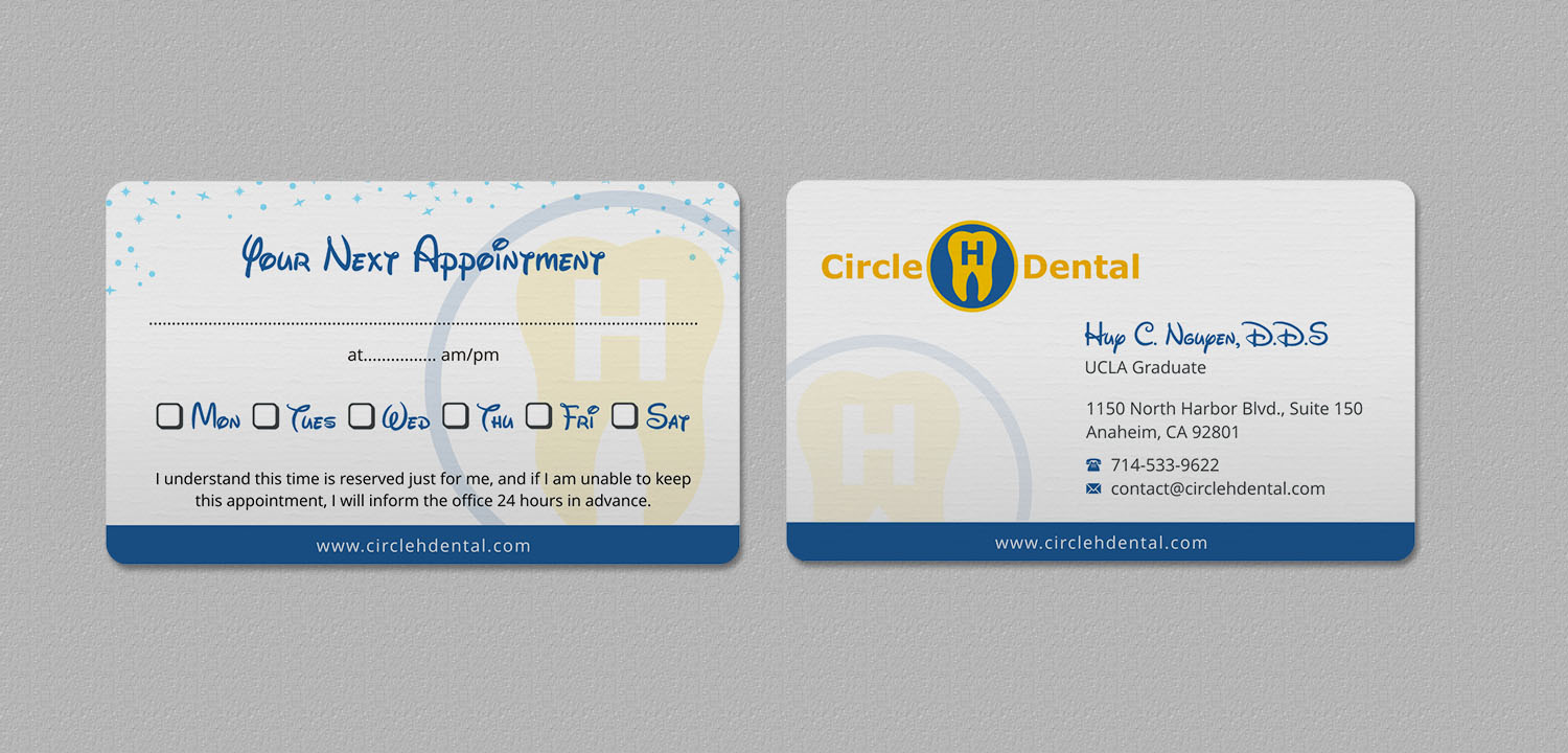 Business Card Design by INDIAN_Ashok for Circle H Dental | Design #17836398