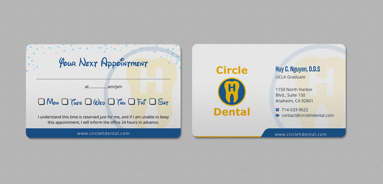 Business Card Design by INDIAN_Ashok for Circle H Dental | Design #17836404
