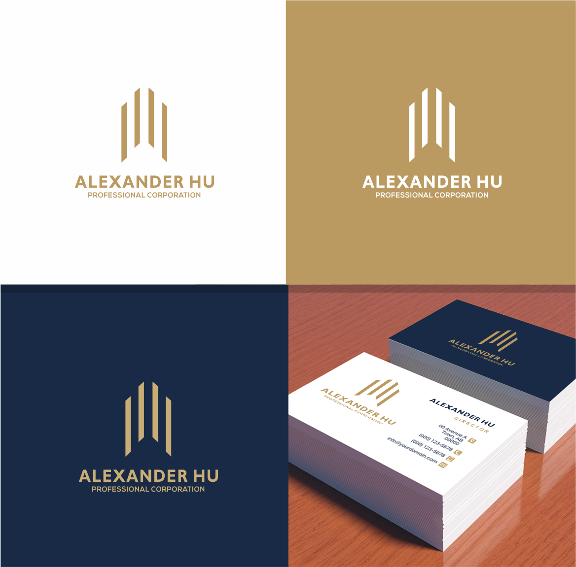 Logo Design by CreativeIyke for Alexander Hu Professional Corporation | Design #17872539