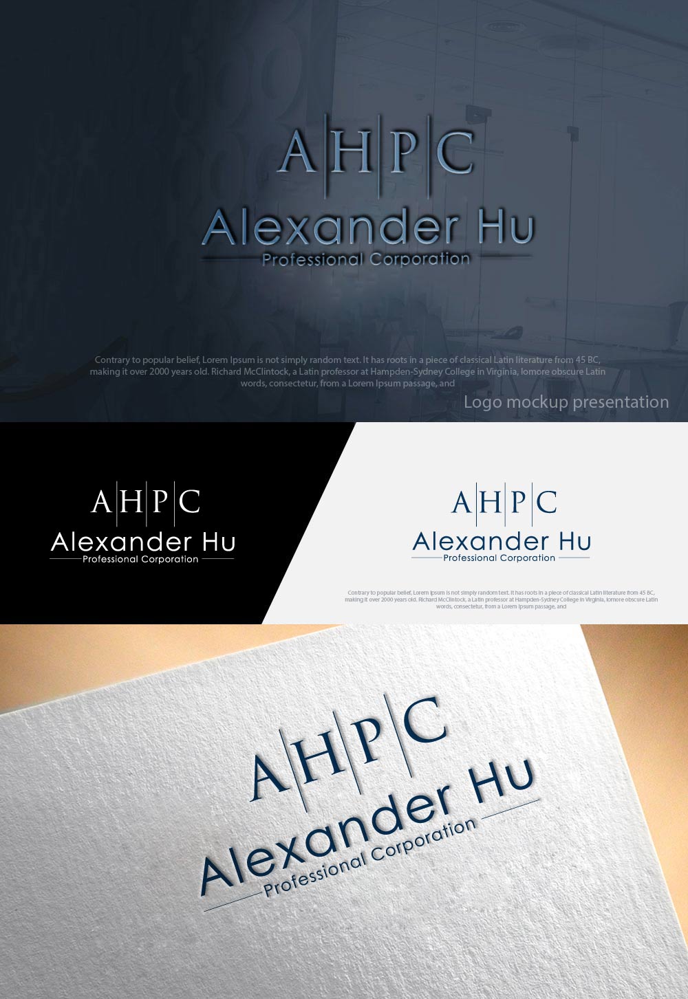 Logo-Design von zebronicgraphic für Alexander Hu Professional Corporation | Design #17812597