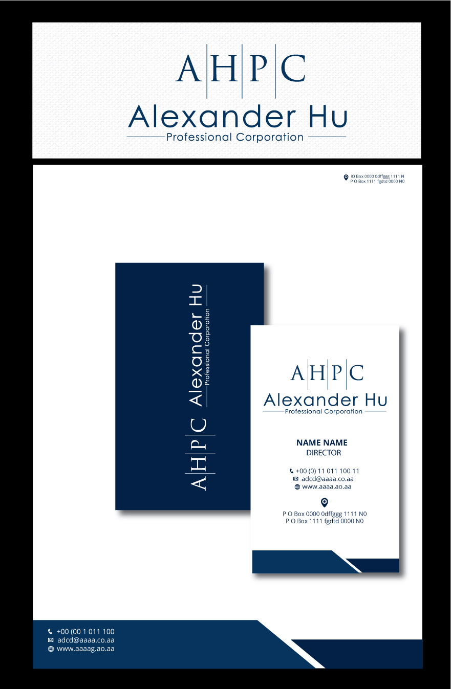 Logo Design by zebronicgraphic for Alexander Hu Professional Corporation | Design #17812599