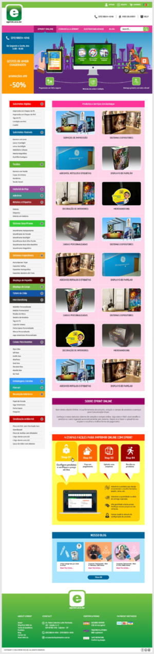 web design for an web-to-print site. eprint.eco.br | Web Design by -Marc-