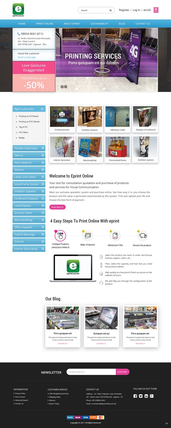 Modern, Professional, Digital Printing Web Design for Eprint by pb ...
