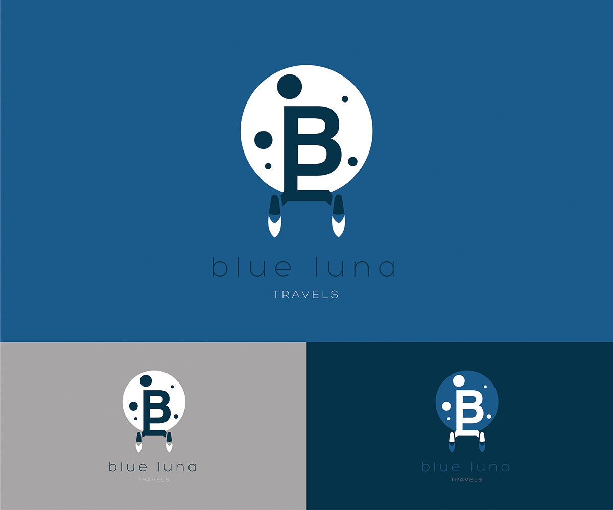 Logo Design by MajorTomm for Blue Luna Travel | Design #17804643