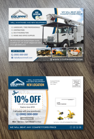 New Equipment Rental Location Postcard * | Diseño de Postal por Alexandar