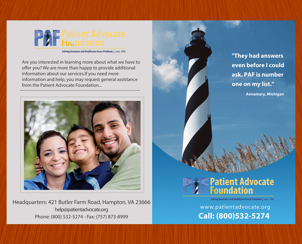 Brochure Design by Akaram Advertising for Patient Advocate Foundation | Design #2803009