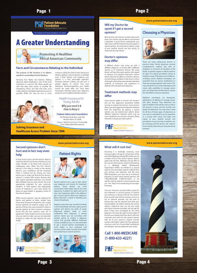 Brochure Design by meet007 for Patient Advocate Foundation | Design #2828537