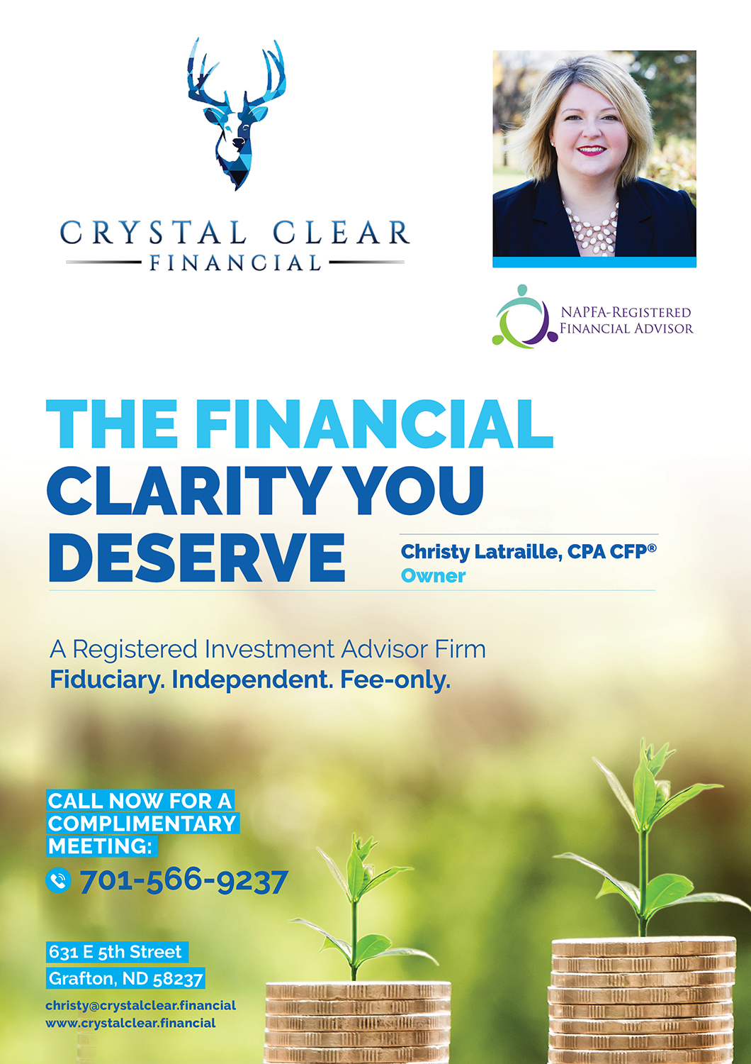 Newspaper Ad Design by Pixelon Studio for Crystal Clear Financial | Design #17853644