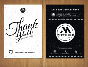 A5 Flyer to say Thank You for your Order, How to get a 10% discount and support option V2 | Flyer Design by MNM