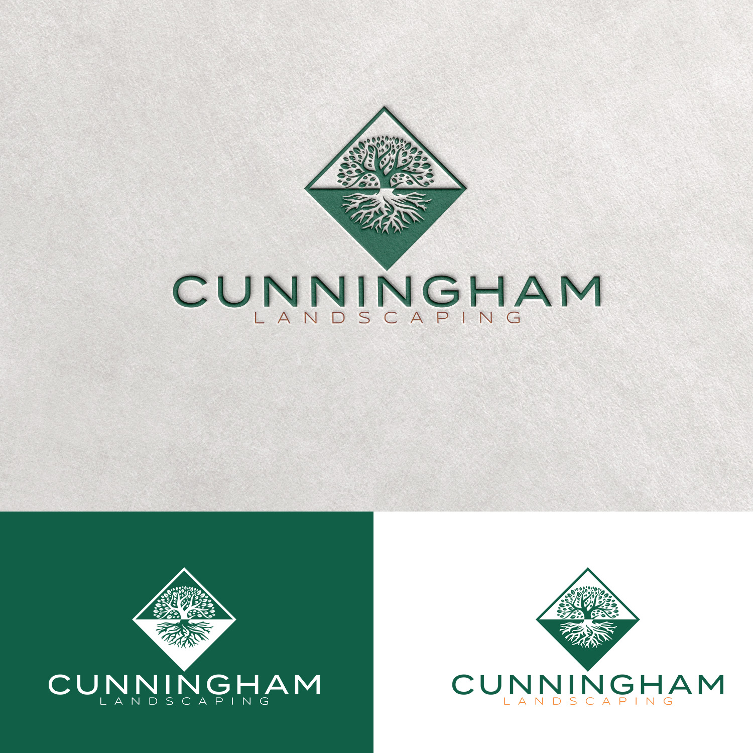 Logo Design by A t t i l a for Cunningham Landscaping llc | Design #17825896