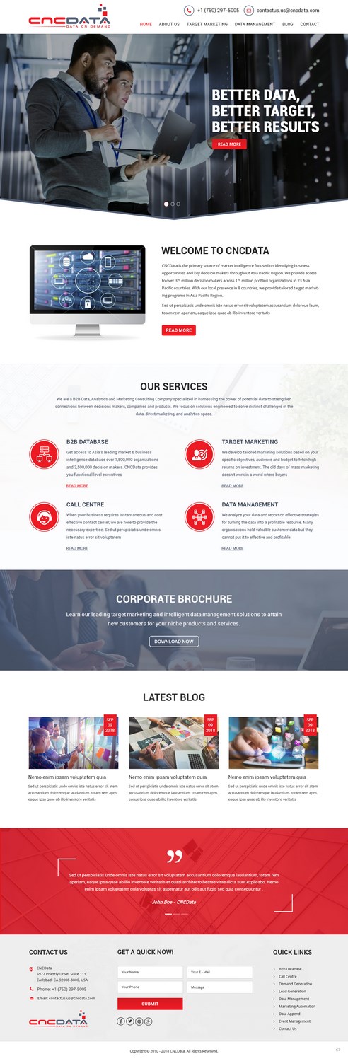 Wordpress Design by pb for CNCDATA ASIA PTE LTD | Design #17844145