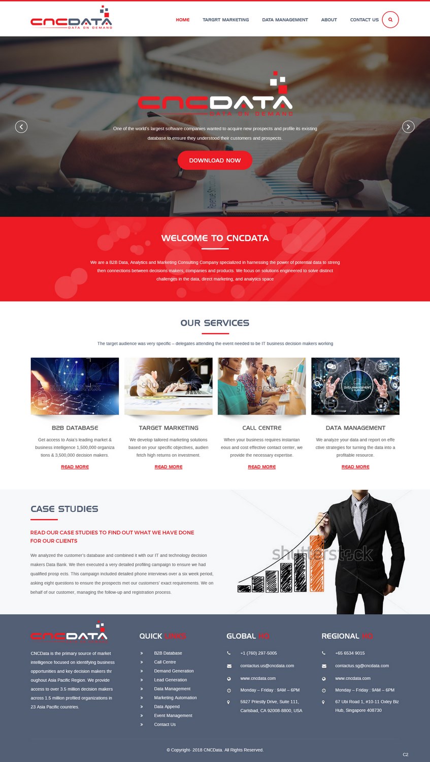 Wordpress Design by pb for CNCDATA ASIA PTE LTD | Design #17844146