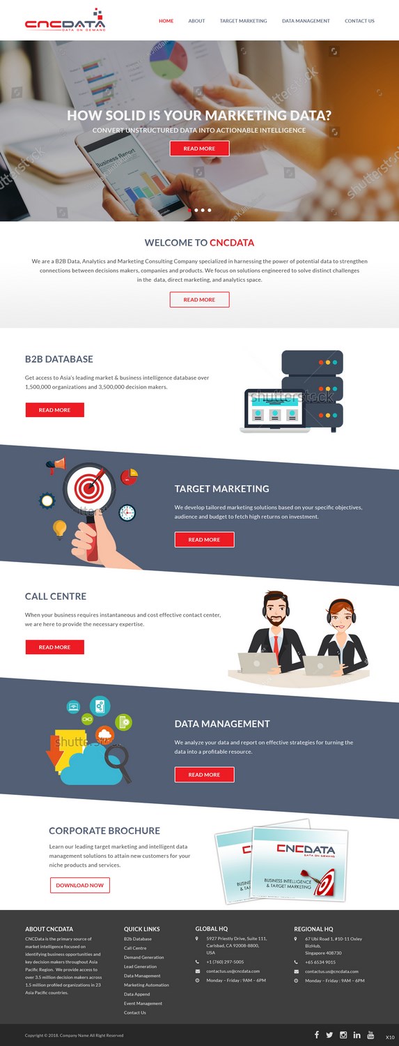 Wordpress Design by pb for CNCDATA ASIA PTE LTD | Design #17844160