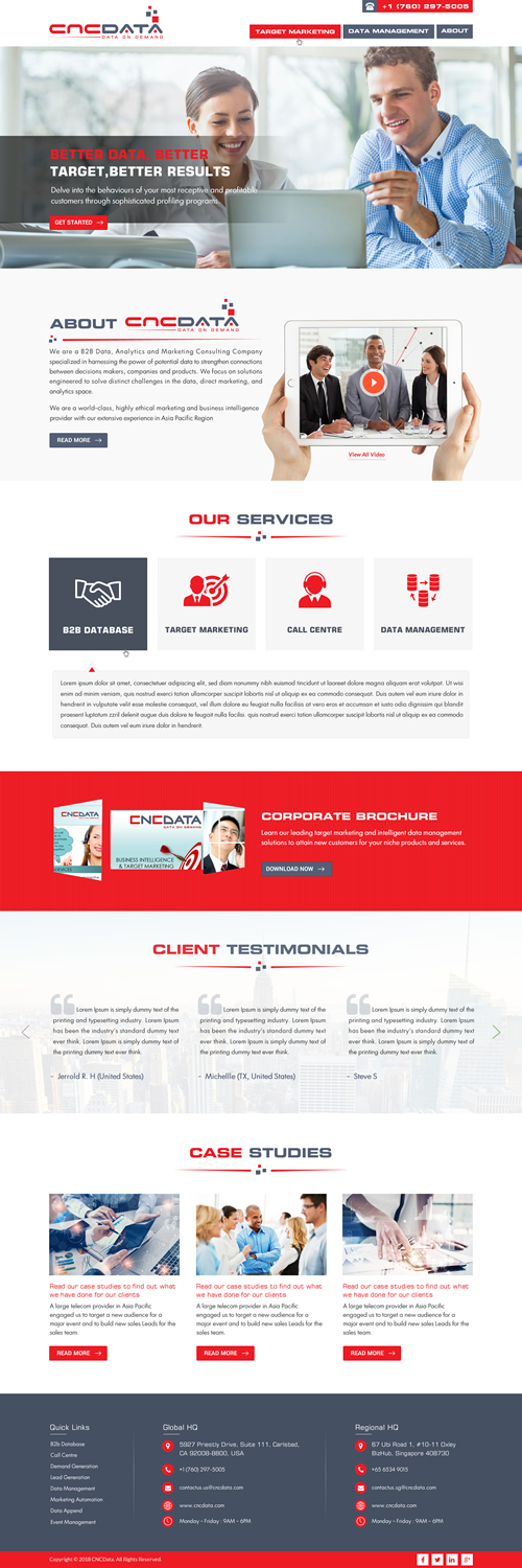 Wordpress Design by Sbss for CNCDATA ASIA PTE LTD | Design #17849017