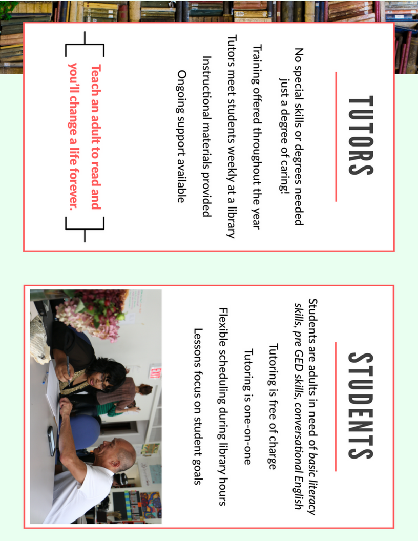 Flyer Design by Taylor Ziegler for Library Literacy Friends | Design #17844570