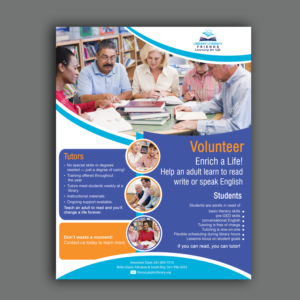 Adult Literacy Program - flyer to attract volunteers and students | Diseño de Flyer por Schöpfer
