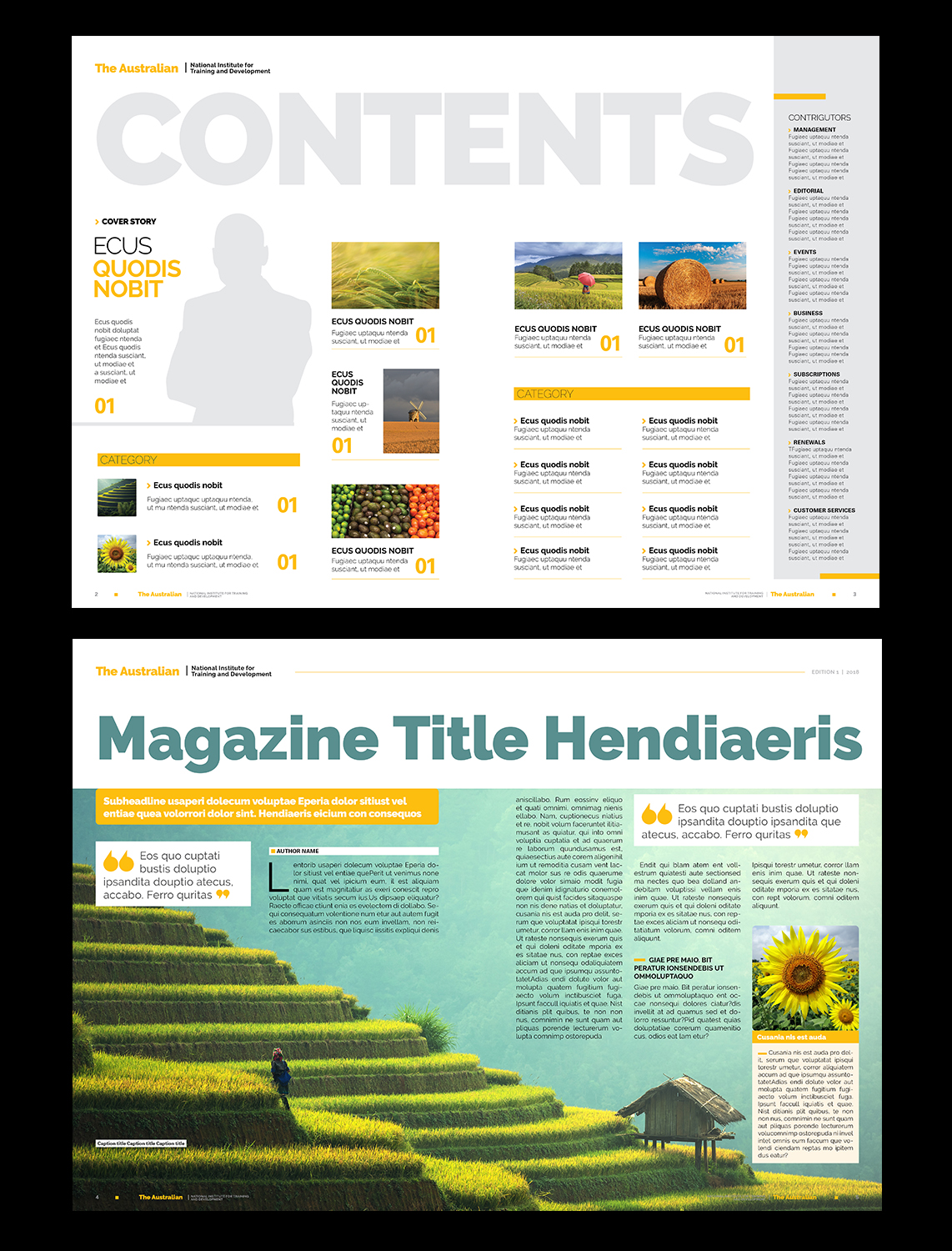 Magazine Design by Pixelon Studio for Australian National Institute for Training and Development | Design #18034090