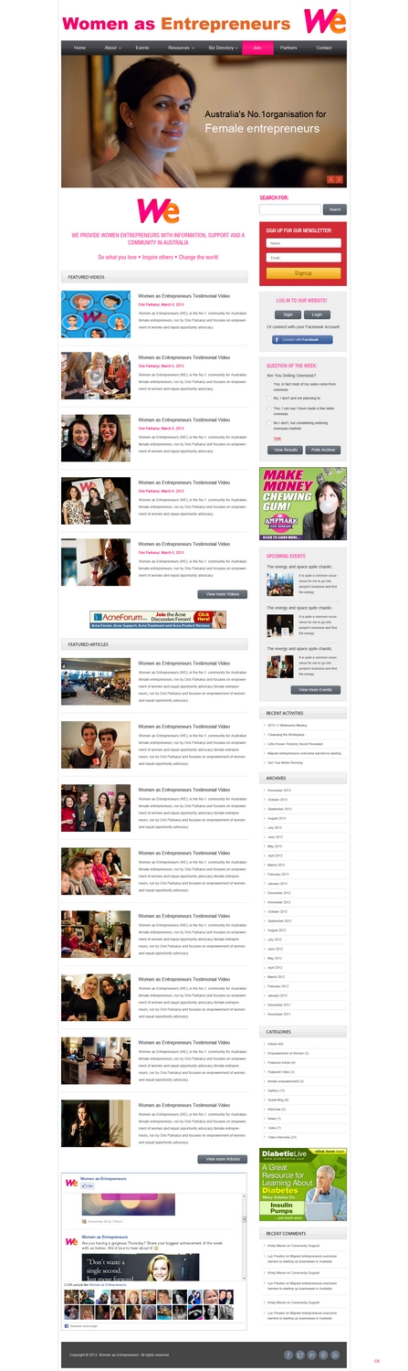 Wordpress Design by pb for Women as Entrepreneurs | Design #2770557