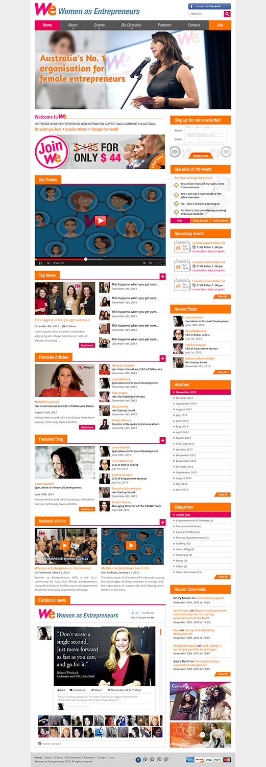 Wordpress Design by Creative Usha for Women as Entrepreneurs | Design #2779280