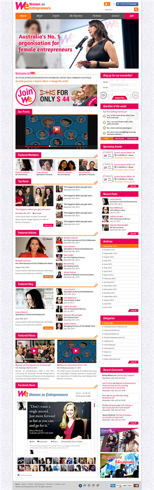 Wordpress Frontpage/Theme redesign with Female Touch