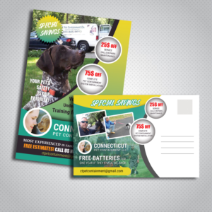 Postkarten-Design von uk für Connecticut Pet Containment LLC | Design: #17871124