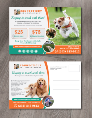Postkarten-Design von alex989 für Connecticut Pet Containment LLC | Design: #17856540