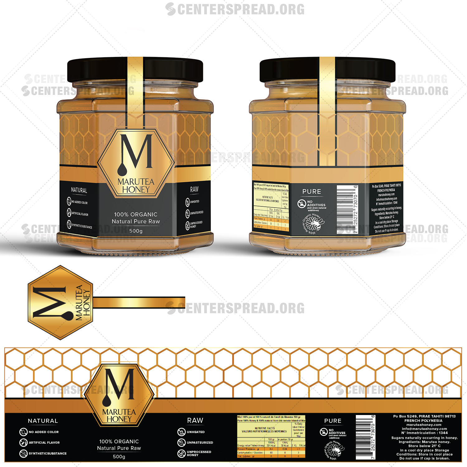 Packaging Design by CENTERSPREAD for MARUTEA HONEY  | Design #17933187