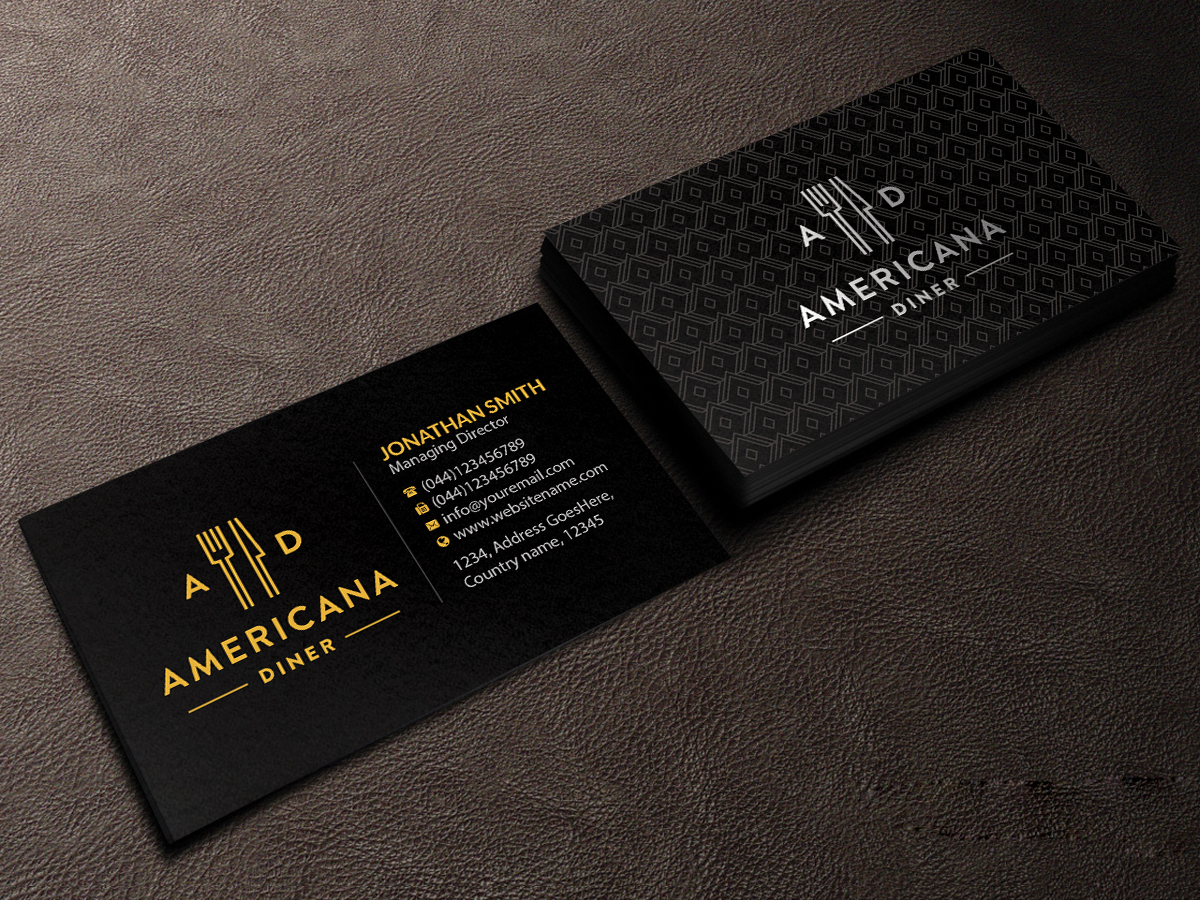 Business Card Design by Creations Box 2015 for americanadiner.com | Design #17862262