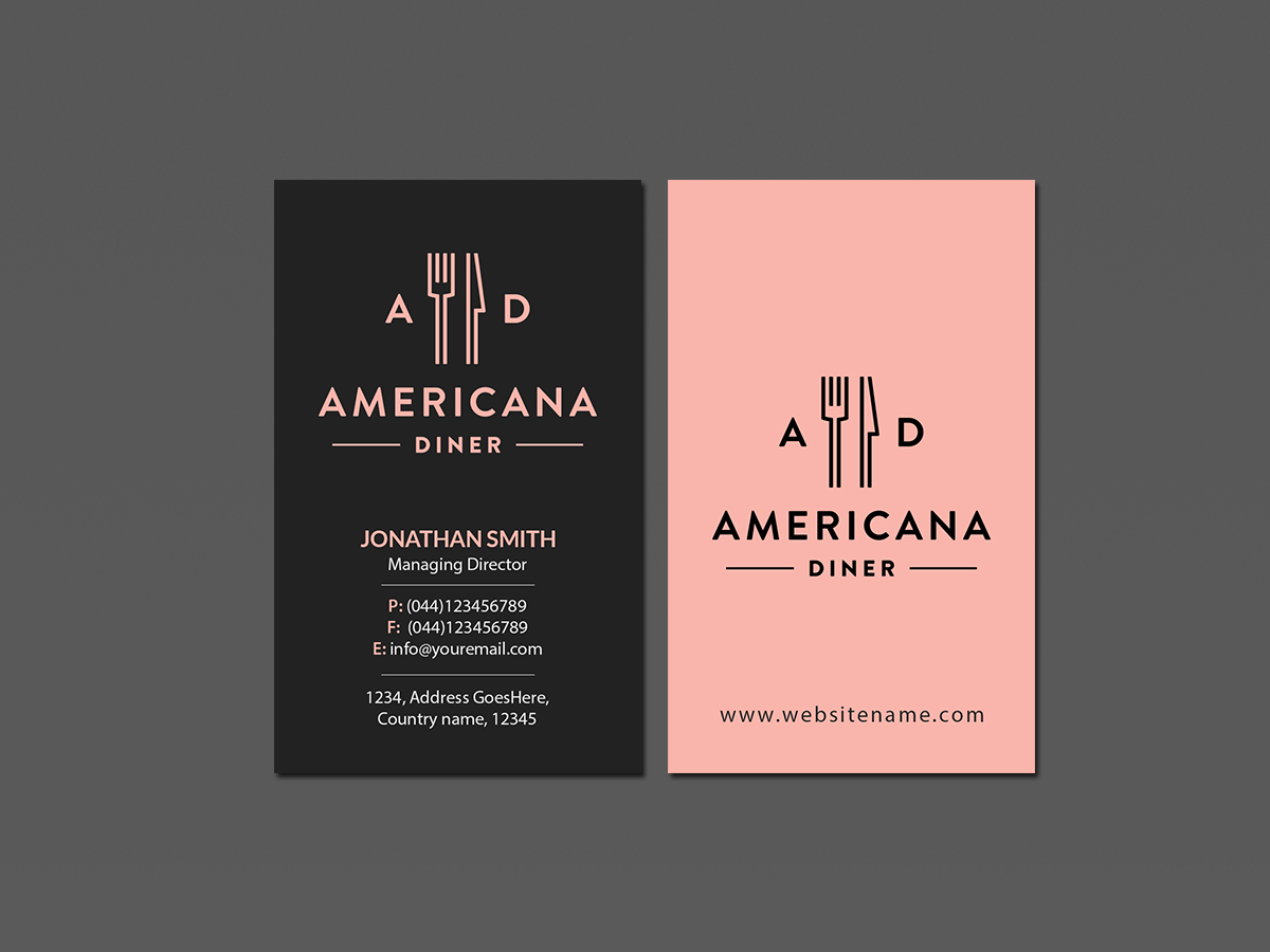 Business Card Design by Creations Box 2015 for americanadiner.com | Design #17862267
