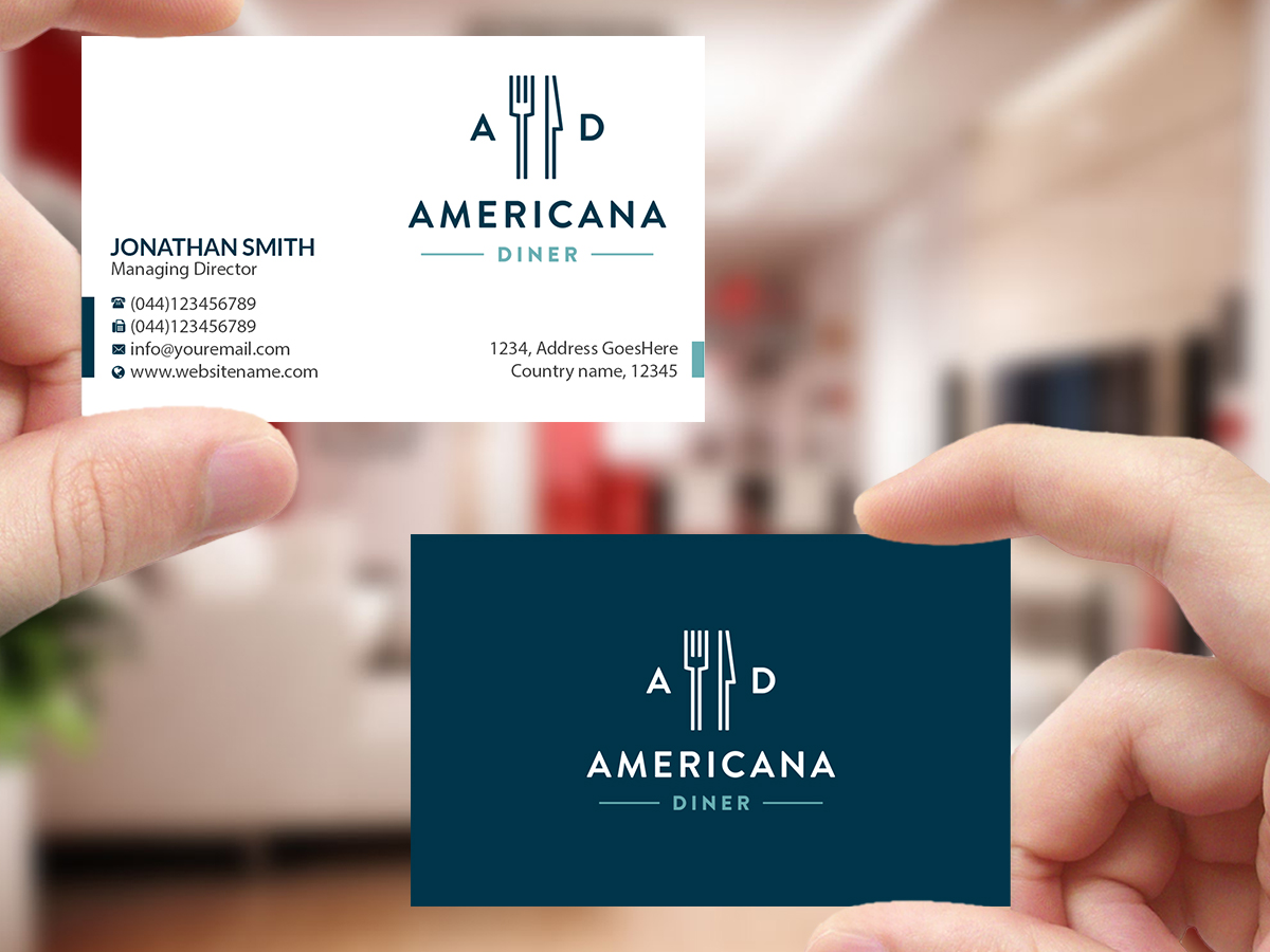 Business Card Design by Creations Box 2015 for americanadiner.com | Design #17862392