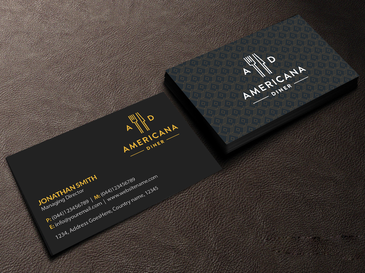 Business Card Design by Creations Box 2015 for americanadiner.com | Design #17862394