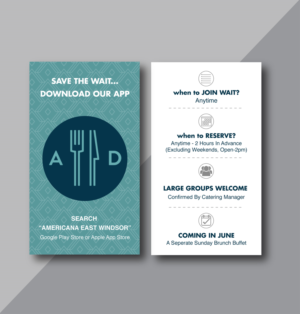 Diseño de Tarjeta de Presentación por TracyInspires para americanadiner.com | Diseño: #17874004