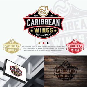 Caribbean Wings | Diseño de Logo por Happy Fish Creations