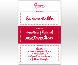 Mission Sign for Chick-fil-A Sugarloaf & 316 | Diseño de Póster por Luniere Designs