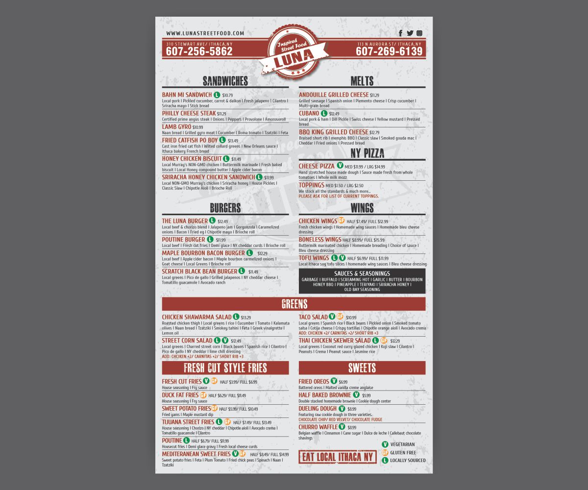 Menu Design by Cut and Glue for this project | Design #17904203