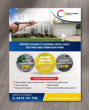 Flyer Design by alex989 for Optimum Plumbing & Gasfitting | Design: #17901781