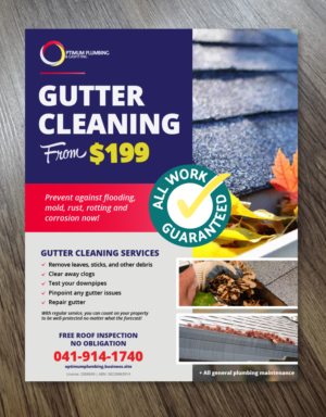 Flyer Design by Alexandar for Optimum Plumbing & Gasfitting | Design: #17897874