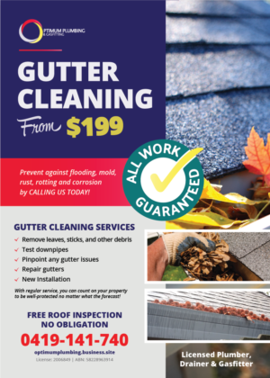 Flyer Design by Alexandar for Optimum Plumbing & Gasfitting | Design: #18409721