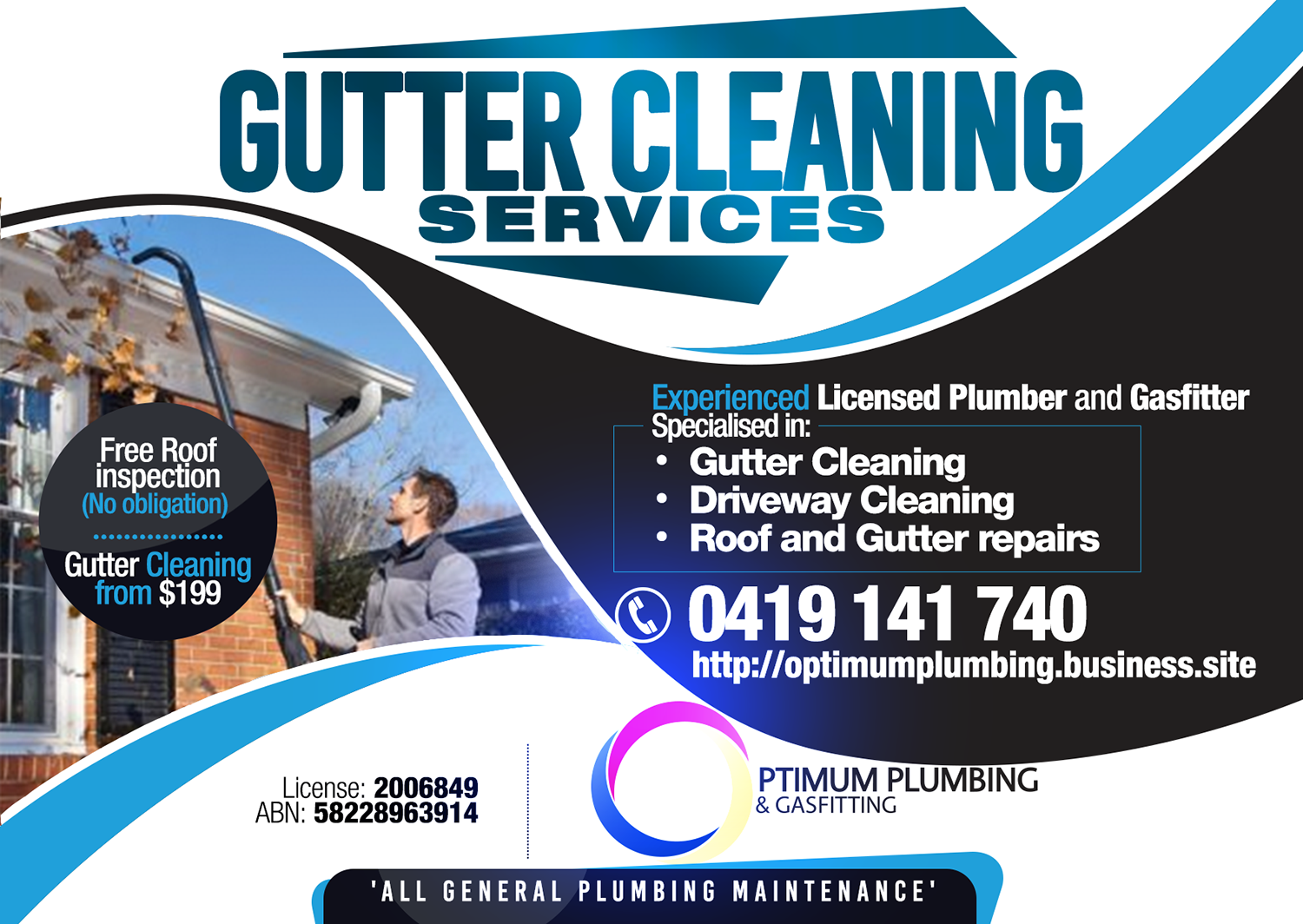 Flyer Design by nextconcept for Optimum Plumbing & Gasfitting | Design #17892902