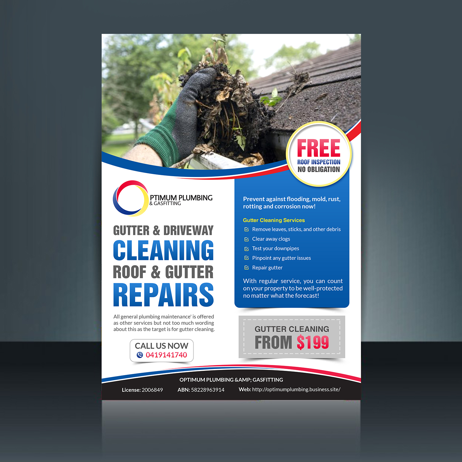 Flyer Design by creative.bugs for Optimum Plumbing & Gasfitting | Design #17896406