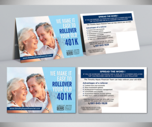 Postkarten-Design von Designers Hub für Timothy Hayes Financial & Ins. Services, Inc. | Design: #17881411