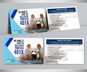 Postkarten-Design von Designers Hub für Timothy Hayes Financial & Ins. Services, Inc. | Design: #17885490